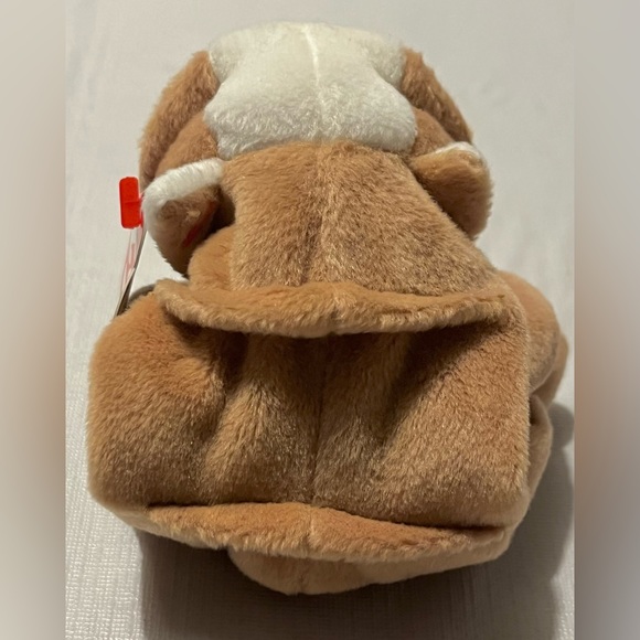 RARE And RETIRED TY BEANIE BABY WRINKLES TAN & WHITE BULL DOG PUPPY 8" 1996 Toy - Picture 5 of 16